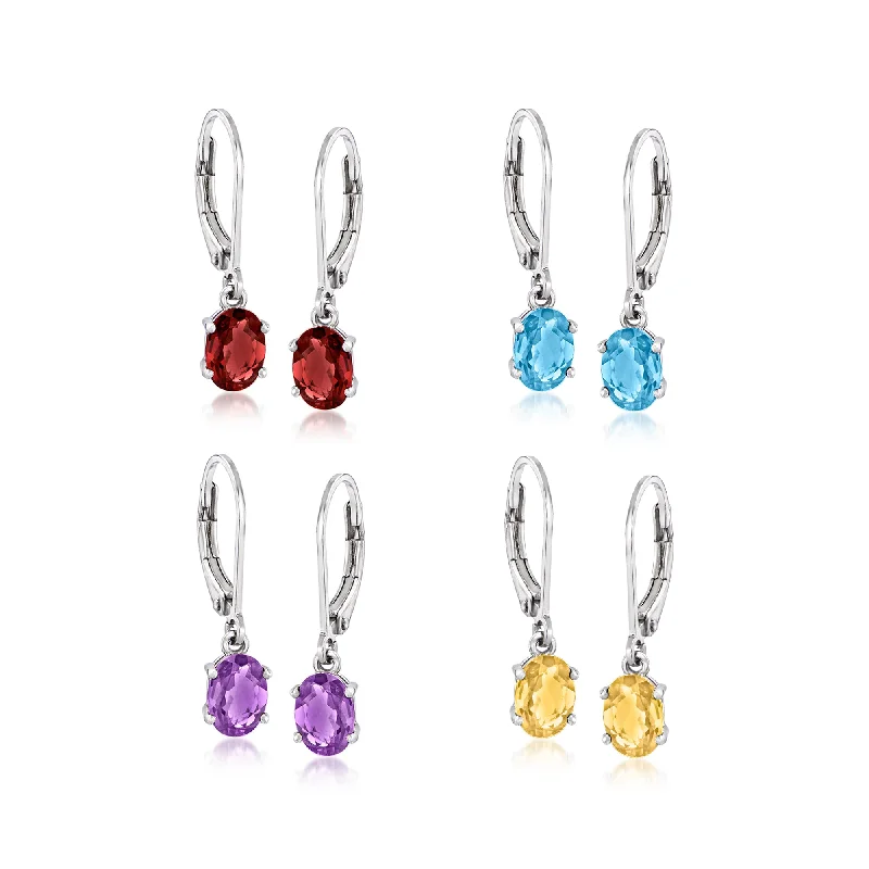Grab Your Favorite Jewelry At The Lowest Prices Ross-Simons Multi-Gemstone Jewelry Set: 4 Pairs Of Drop Earrings in Sterling Silver Grab Your Favorite Jewelry At The Lowest Prices Ross-Simons Multi-Gemstone Jewelry Set: 4 Pairs Of Drop Earrings in Sterling Silver