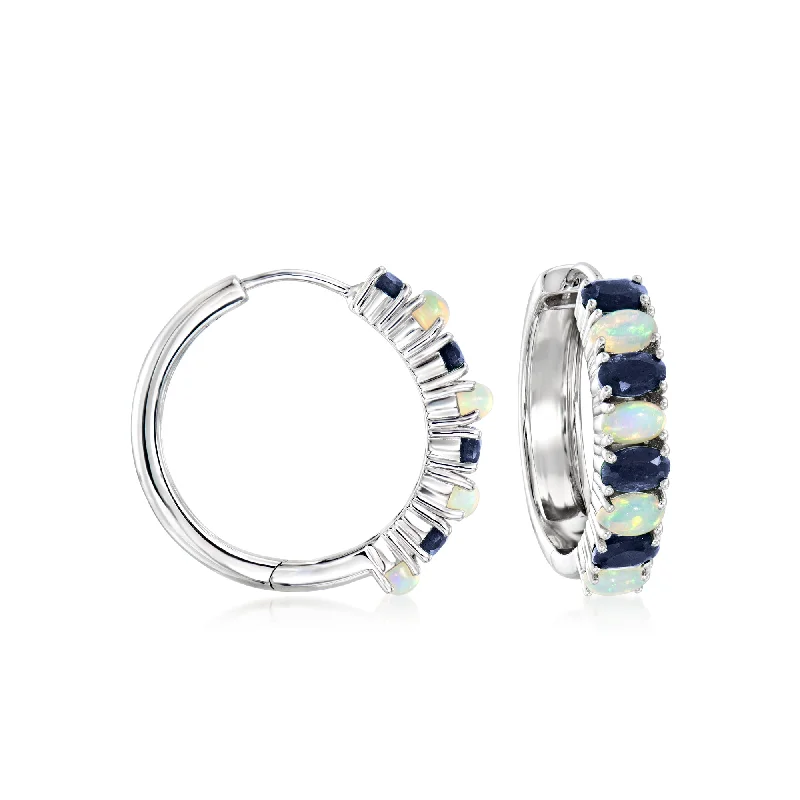 Buy More, Save More On Stunning Jewelry Pieces Ross-Simons Opal and Sapphire Hoop Earrings in Sterling Silver Buy More, Save More On Stunning Jewelry Pieces Ross-Simons Opal and Sapphire Hoop Earrings in Sterling Silver