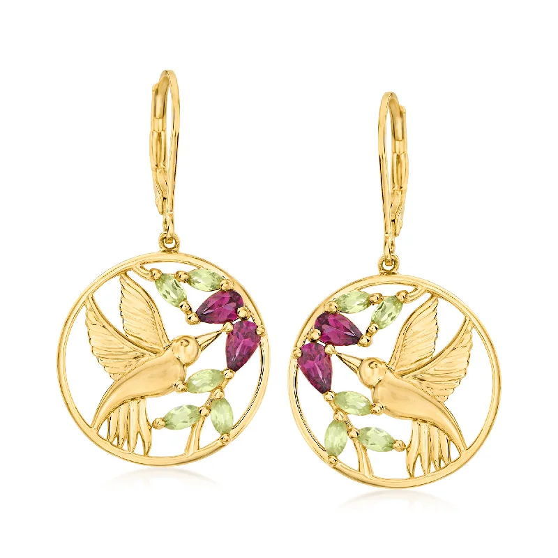 Unmissable Jewelry Clearance – Final Reductions Ross-Simons Rhodolite Garnet and . Peridot Hummingbird Drop Earrings in 18kt Gold Over Sterling Unmissable Jewelry Clearance – Final Reductions Ross-Simons Rhodolite Garnet and . Peridot Hummingbird Drop Earrings in 18kt Gold Over Sterling