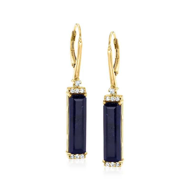 Elevate Your Outfit With Discounted Statement Jewelry Ross-Simons Sapphire Drop Earrings With . White Topaz in 18kt Gold Over Sterling Elevate Your Outfit With Discounted Statement Jewelry Ross-Simons Sapphire Drop Earrings With . White Topaz in 18kt Gold Over Sterling