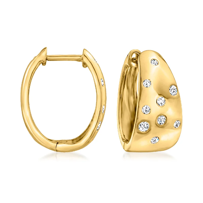 Gorgeous Jewelry, Limited-Time Savings Ross-Simons Scattered Diamond Hoop Earrings in 18kt Yellow Gold Gorgeous Jewelry, Limited-Time Savings Ross-Simons Scattered Diamond Hoop Earrings in 18kt Yellow Gold