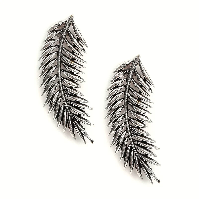Special Deals On Handcrafted And Designer Jewelry Silver-plated Feather Earrings