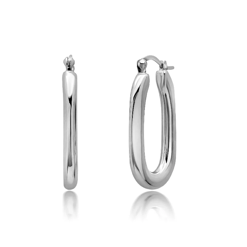 Flash Deals On Fine Jewelry – Shop Before It's Gone Sterling Silver 20X32X5 MM Hoop Earrings