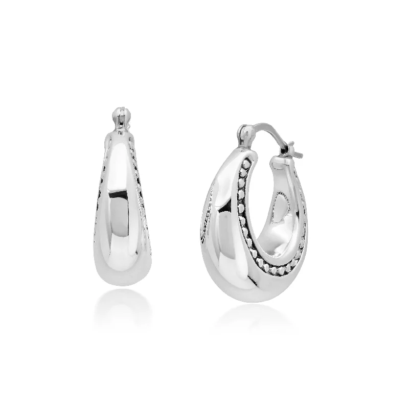Handcrafted Beauty At Affordable Prices Sterling Silver 25X25X10 MM Hoop Earrings