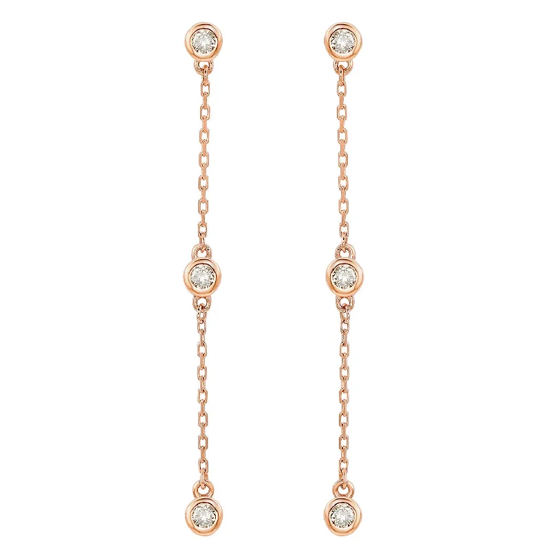 Shop Trending Jewelry With Exclusive Savings Suzy Levian Rose Gold 2/5 CTTW Diamond Station Dangle Earrings Shop Trending Jewelry With Exclusive Savings Suzy Levian Rose Gold 2/5 CTTW Diamond Station Dangle Earrings