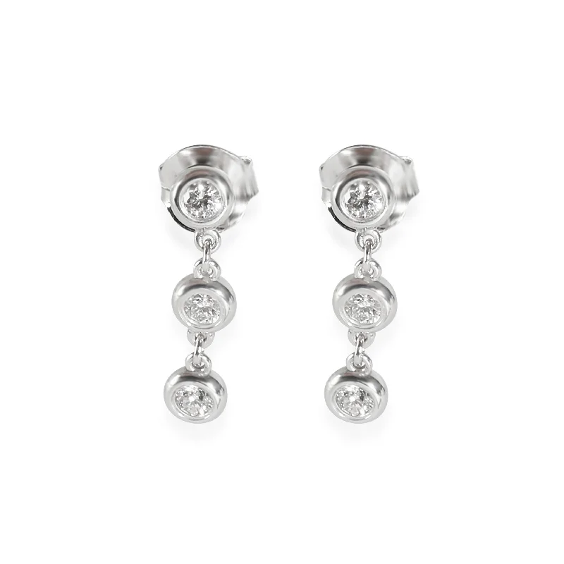 High-Quality Gemstone Jewelry For Special Occasions Tiffany & Co. Elsa Peretti Diamond By The Yard Drop Earrings in Silver 0.3 CTW