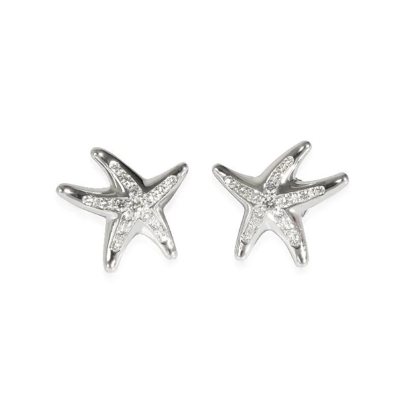Eco-Friendly Sustainable Jewelry For Conscious Buyers Tiffany & Co. Elsa Peretti Vintage Diamond Starfish Earrings in Platinum 0.3 CTW