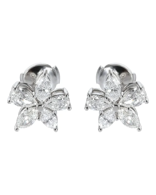 Modern Statement Jewelry For Bold Styling Tiffany & Co. Victoria Diamond Earrings in Platinum 1.77 CTW