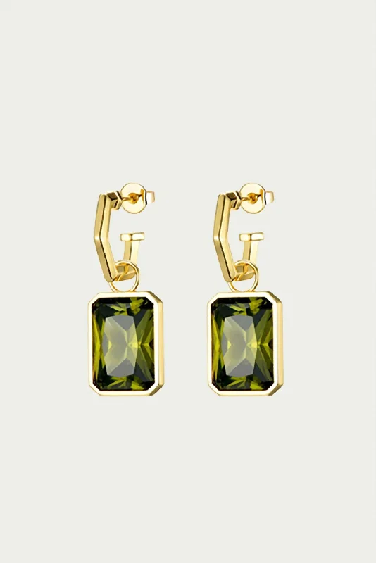 Elevate Your Jewelry Collection With Limited-Time Savings Volt Gemstone Statement Earrings In Gold/green
