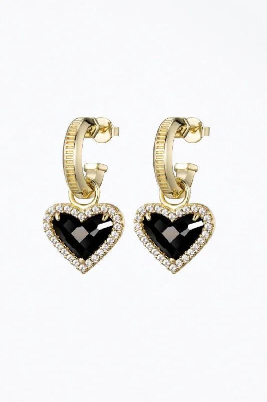 Customized Silver Jewelry For Unique Style Whitney Gemstone Heart Earrings In Gold