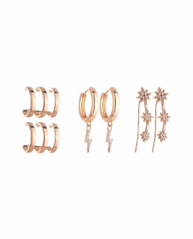 Last Chance To Shop High-End Jewelry At Markdown Prices Women's Motif Trio Earring Set In Gold Last Chance To Shop High-End Jewelry At Markdown Prices Women's Motif Trio Earring Set In Gold
