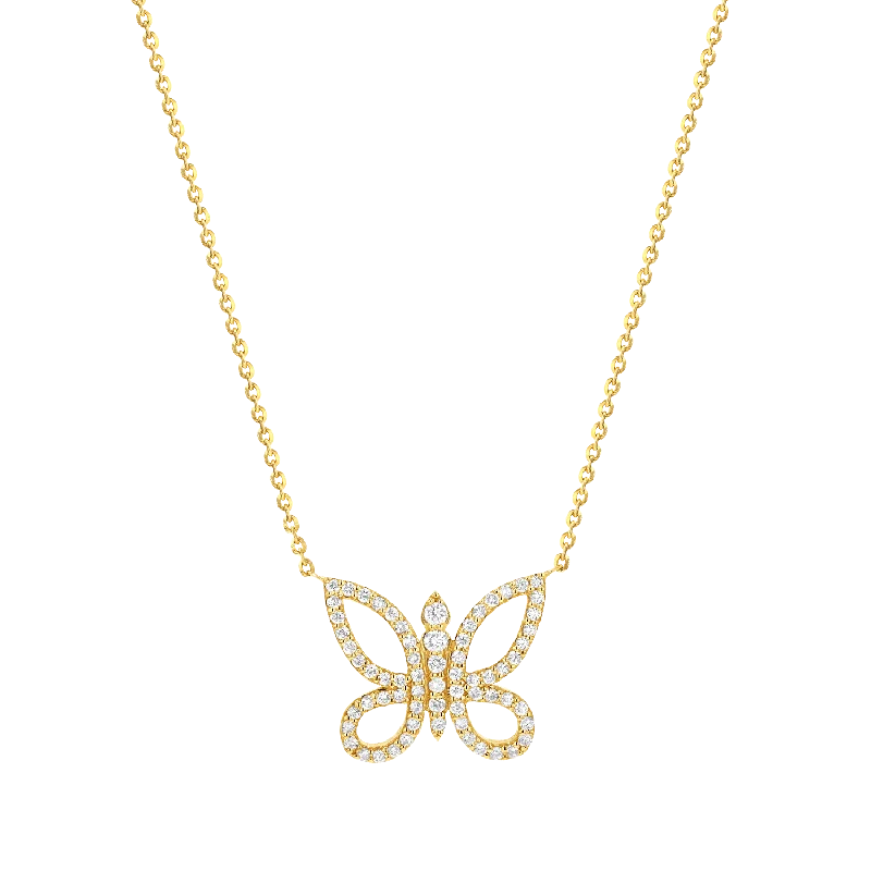 Get Your Favorite Jewelry At The Best Price Diamond Pave Butterfly Necklace