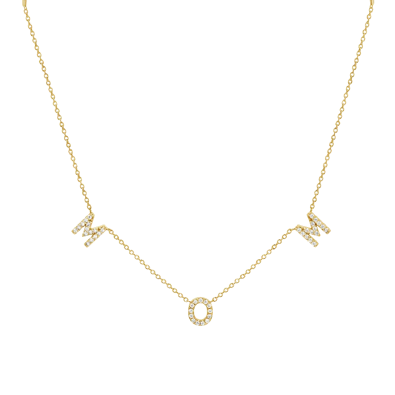 Make Every Moment Shine – Jewelry Discounts Available Diamond Spaced MOM Necklace