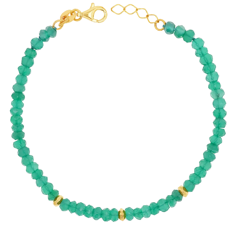 Everyday Jewelry Essentials Now On Sale Green Onyx Gold Bead Bracelet