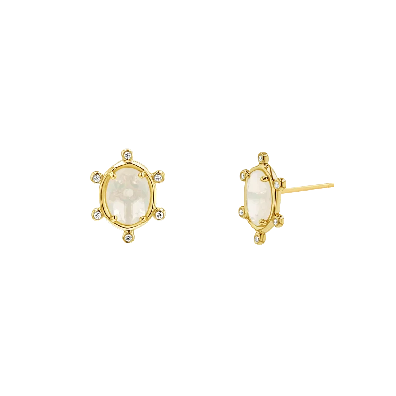 Handmade Pearl Jewelry For Timeless Elegance Opal and Diamond Halo Studs