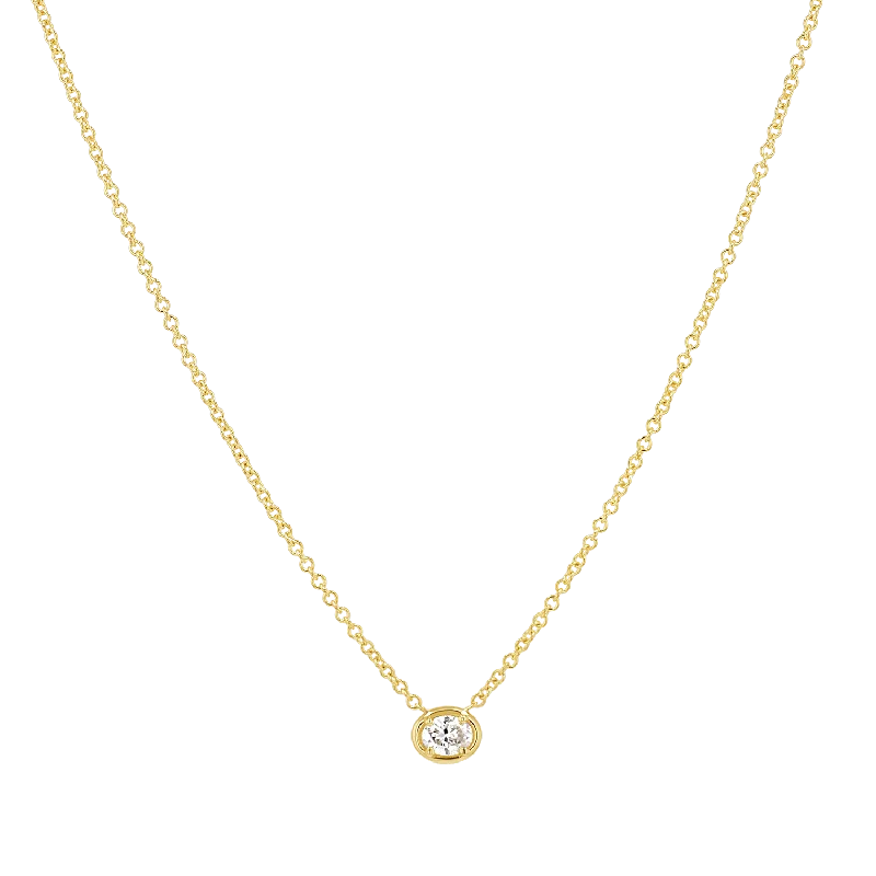 Jewelry Clearance – Final Chance To Save Big Oval Diamond Solitaire Necklace