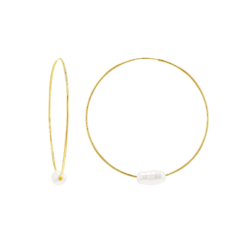 Shop Fine Jewelry With Amazing Deals Pearl Accent Endless Hoop Earrings