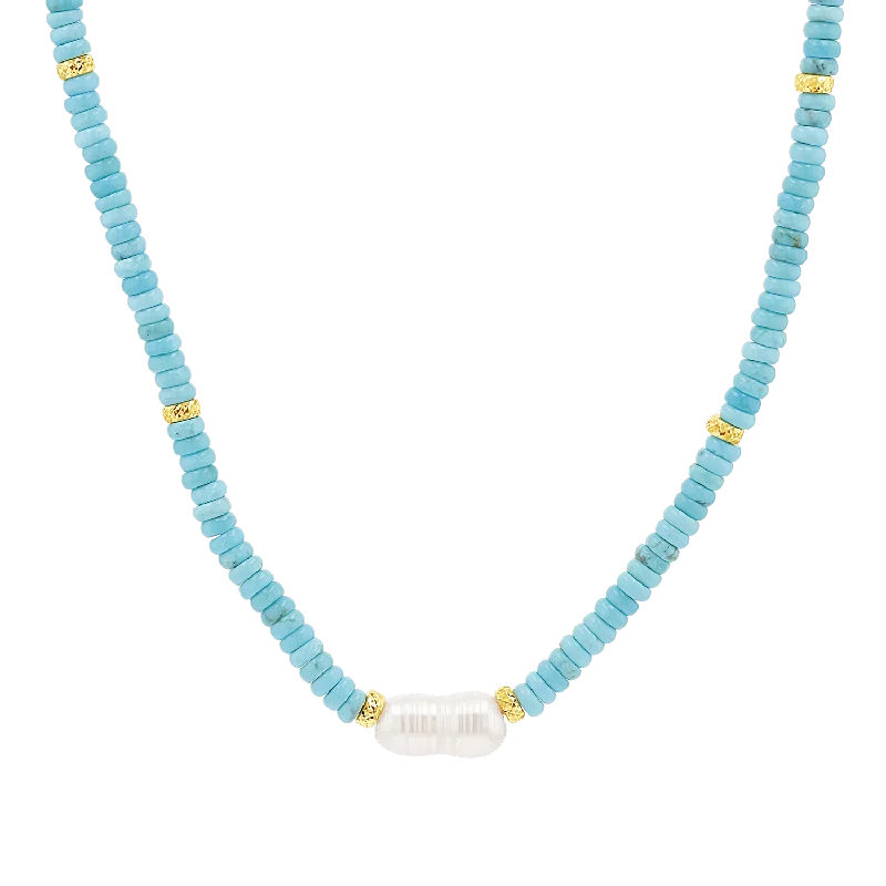 High-End Sparkle, Low-End Prices – Jewelry Sale Live Pearl & Gold Accent Turquoise Necklace High-End Sparkle, Low-End Prices – Jewelry Sale Live Pearl & Gold Accent Turquoise Necklace