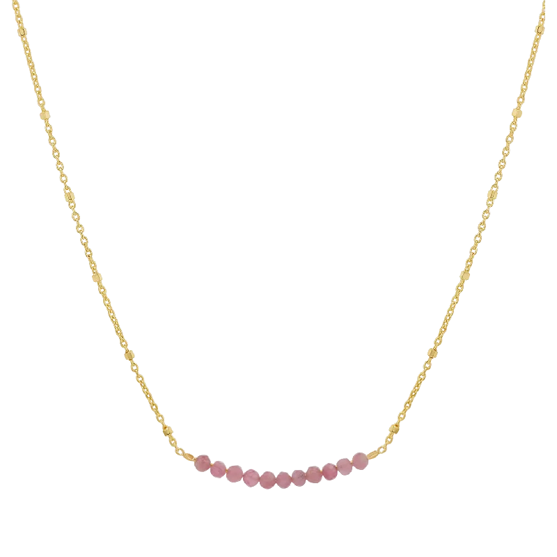 Limited-Stock Jewelry Clearance – Grab Your Favorites Now Pink Sapphire Bead Bar Necklace Limited-Stock Jewelry Clearance – Grab Your Favorites Now Pink Sapphire Bead Bar Necklace