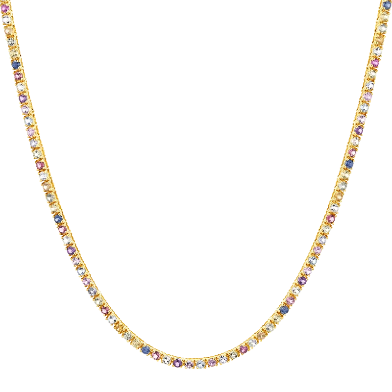 Sparkle On A Budget – Fine Jewelry For Less Rainbow Gemstone Tennis Necklace