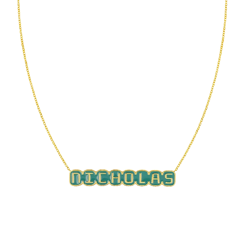 Elevate Your Outfit With Discounted Statement Jewelry Retro Enamel Name Necklace