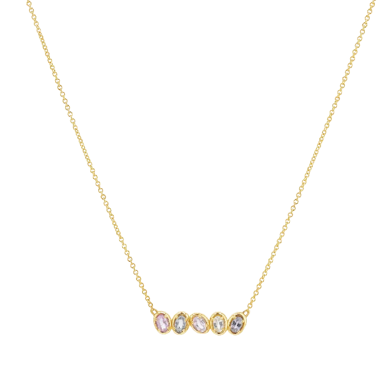 Shine Without Limits – Jewelry Sale Happening Now Oval Sapphire Bar Necklace