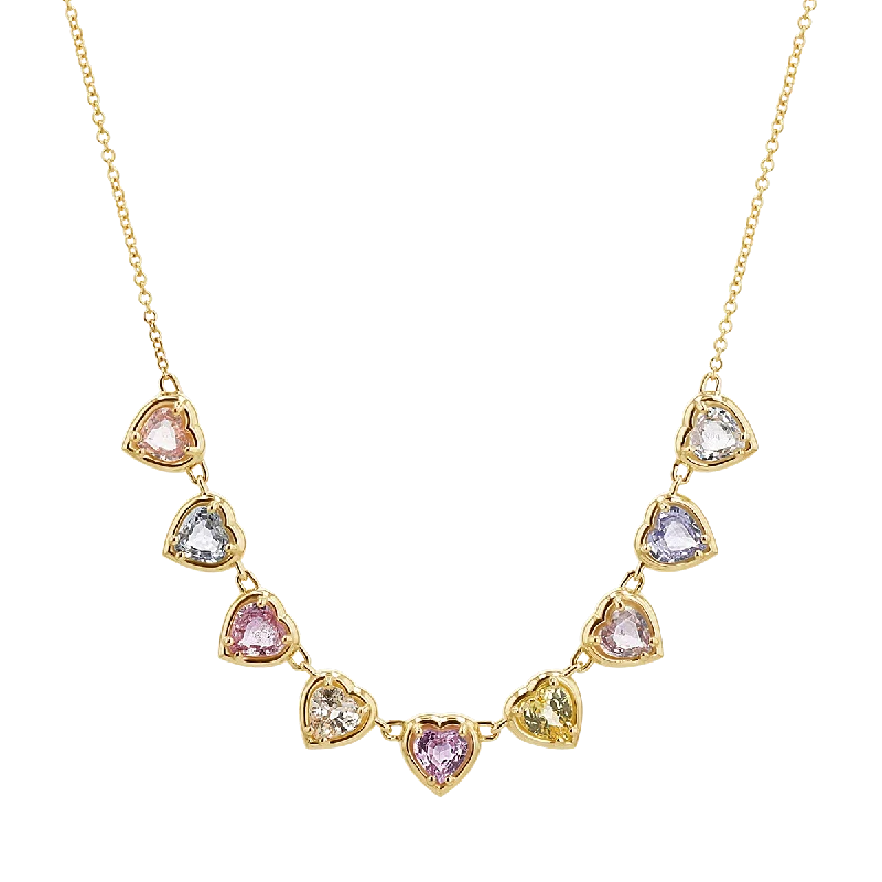 Timeless Elegance At Unbelievable Discounts Sapphire Heart Strand Necklace