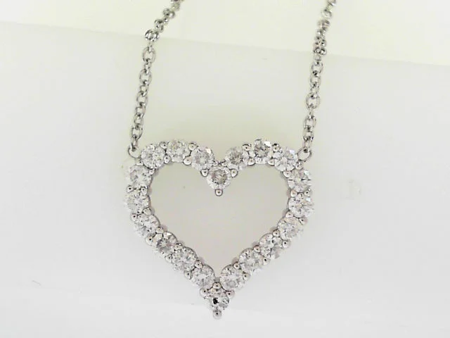 Grab Your Favorite Jewelry At The Lowest Prices 14KWG 1.00CTW FOF DIA HEART STATION NECKLACE Grab Your Favorite Jewelry At The Lowest Prices 14KWG 1.00CTW FOF DIA HEART STATION NECKLACE