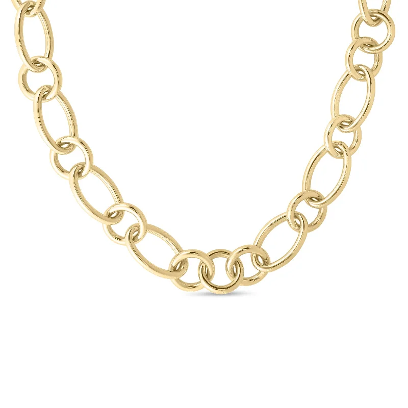 Luxury Meets Affordability – Jewelry Sale Now Live 18K YELLOW DESIGNER GOLD ALTERNATING ROUND AND OVAL LINK CHAIN NECKLACE Luxury Meets Affordability – Jewelry Sale Now Live 18K YELLOW DESIGNER GOLD ALTERNATING ROUND AND OVAL LINK CHAIN NECKLACE