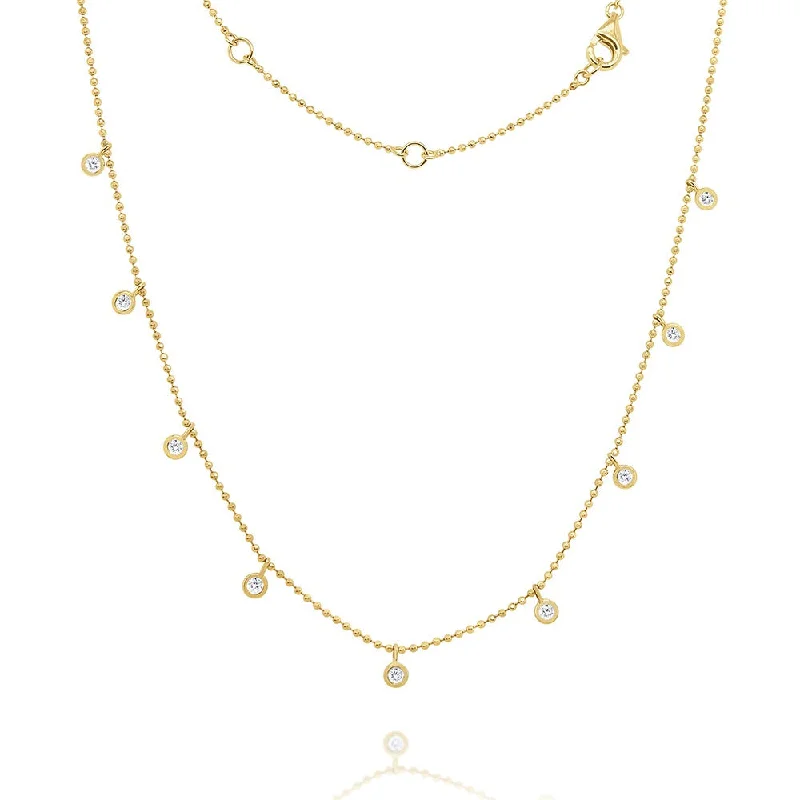 Premium Jewelry Now Available At Special Discounts Diamond Bezel Drop Station 14K Yellow Gold Necklace Premium Jewelry Now Available At Special Discounts Diamond Bezel Drop Station 14K Yellow Gold Necklace