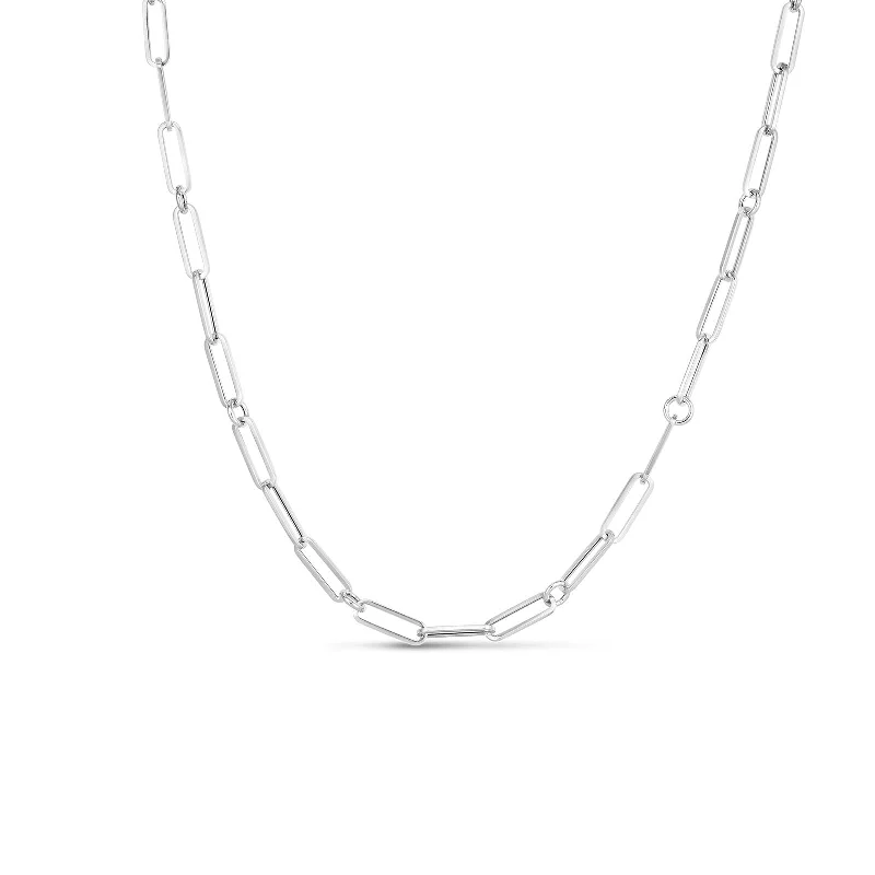 Fine Link Paper-Clip Chain Necklace