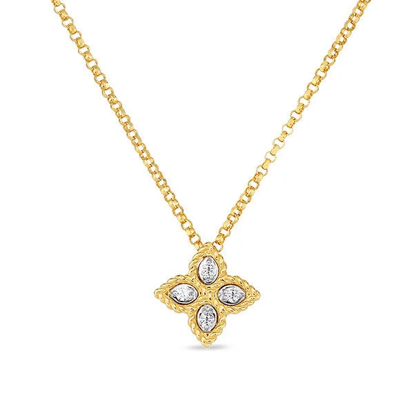 Diamond Princess Flower Pendant