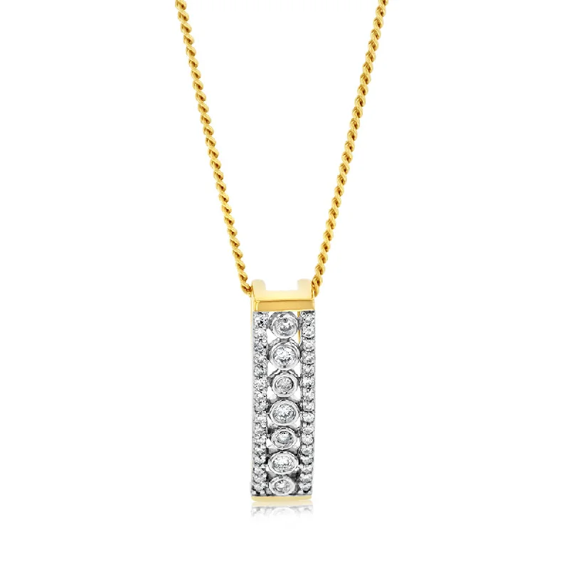 Last Chance To Grab Your Favorite Jewelry At A Discount 9ct Yellow Gold 0.15 Carat Diamond Pendant with 39 Brilliant Diamond on Bezel Setting Last Chance To Grab Your Favorite Jewelry At A Discount 9ct Yellow Gold 0.15 Carat Diamond Pendant with 39 Brilliant Diamond on Bezel Setting