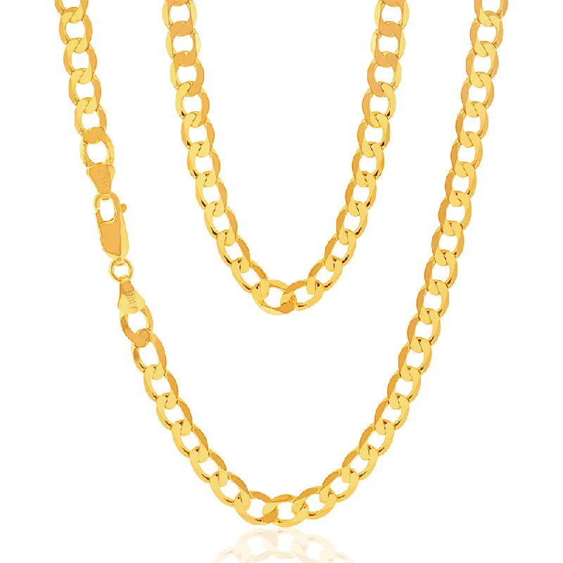 Limited-Time Offer On Elegant Jewelry Pieces 9ct Yellow Gold 55cm Curb Chain