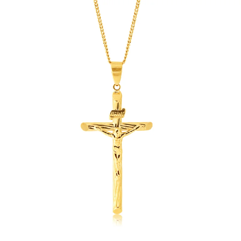 Exclusive Online Jewelry Sale – Don't Wait 9ct Yellow Gold Crucifix Pendant