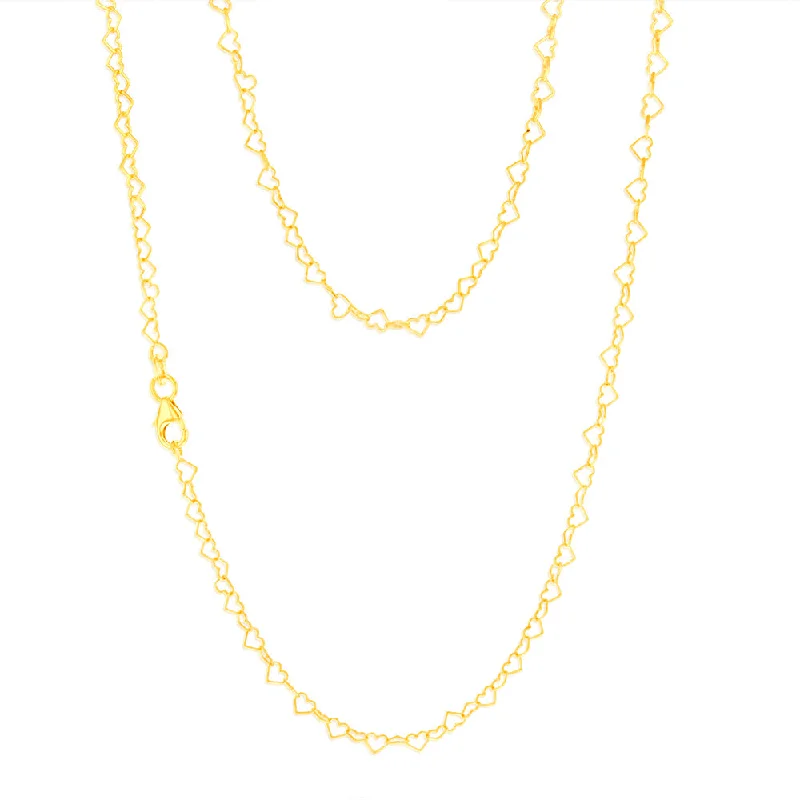 Shop Stylish Jewelry Now And Save Big 9ct Yellow Gold Fancy Heart 45cm Chain