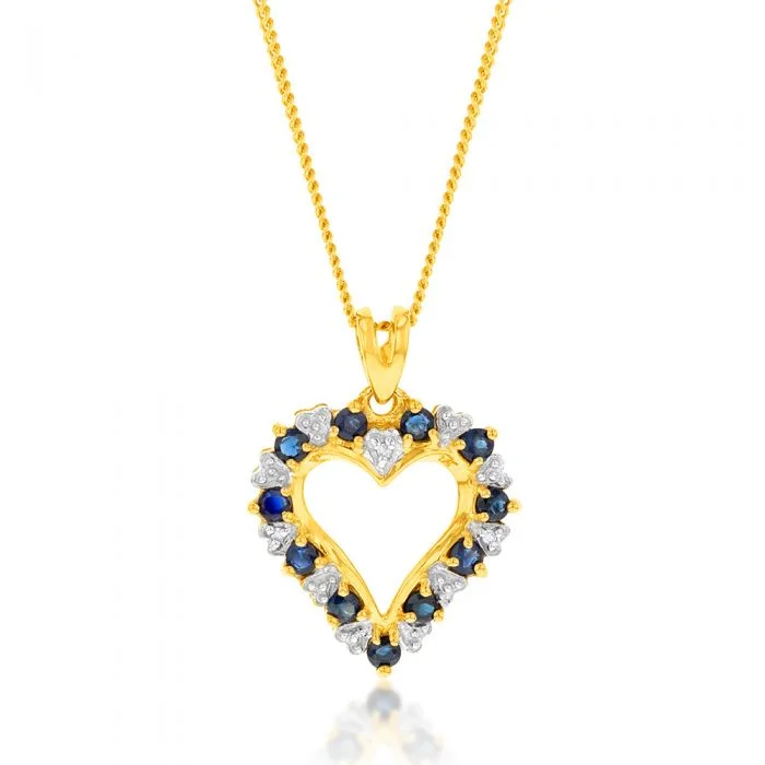 Bestselling Jewelry At Special Promotional Rates 9ct Yellow Gold Natural Sapphire and Diamond Pendant Bestselling Jewelry At Special Promotional Rates 9ct Yellow Gold Natural Sapphire and Diamond Pendant