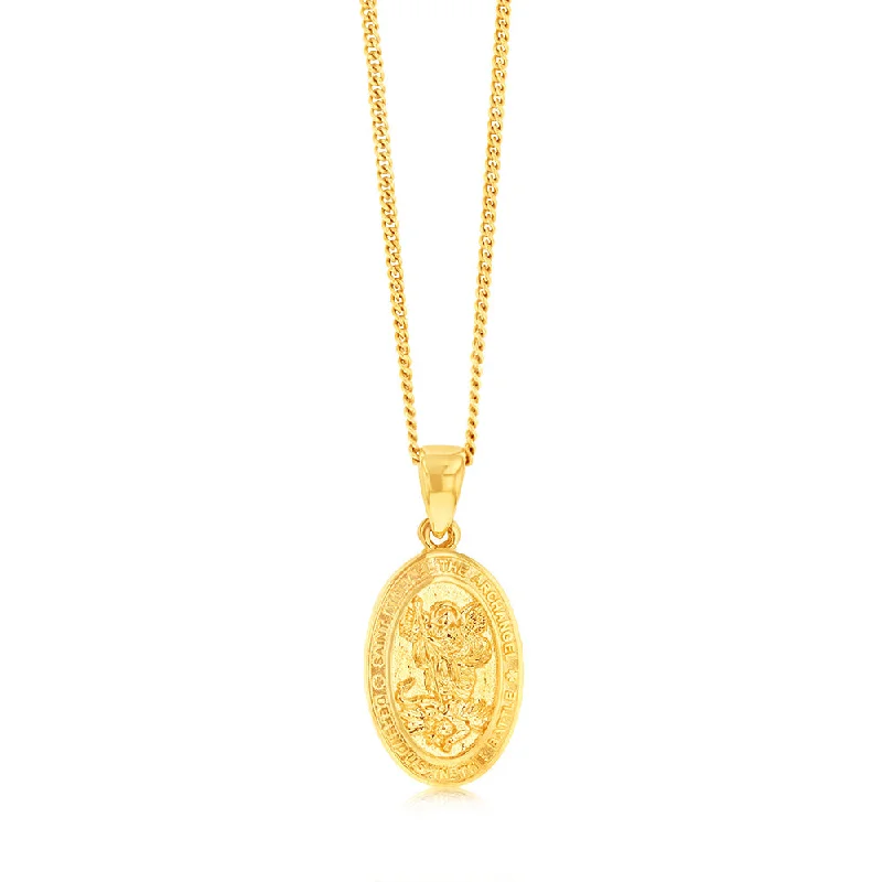 Stunning Jewelry At A Fraction Of The Price 9ct Yellow Gold Oval St. Michael Medallion Pendant Stunning Jewelry At A Fraction Of The Price 9ct Yellow Gold Oval St. Michael Medallion Pendant