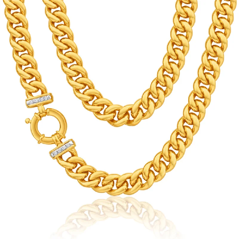 The Ultimate Jewelry Sale – Shop Premium Styles 9ct Yellow Gold Silver Filled Cubic Zirconia 50cm Curb Chain The Ultimate Jewelry Sale – Shop Premium Styles 9ct Yellow Gold Silver Filled Cubic Zirconia 50cm Curb Chain
