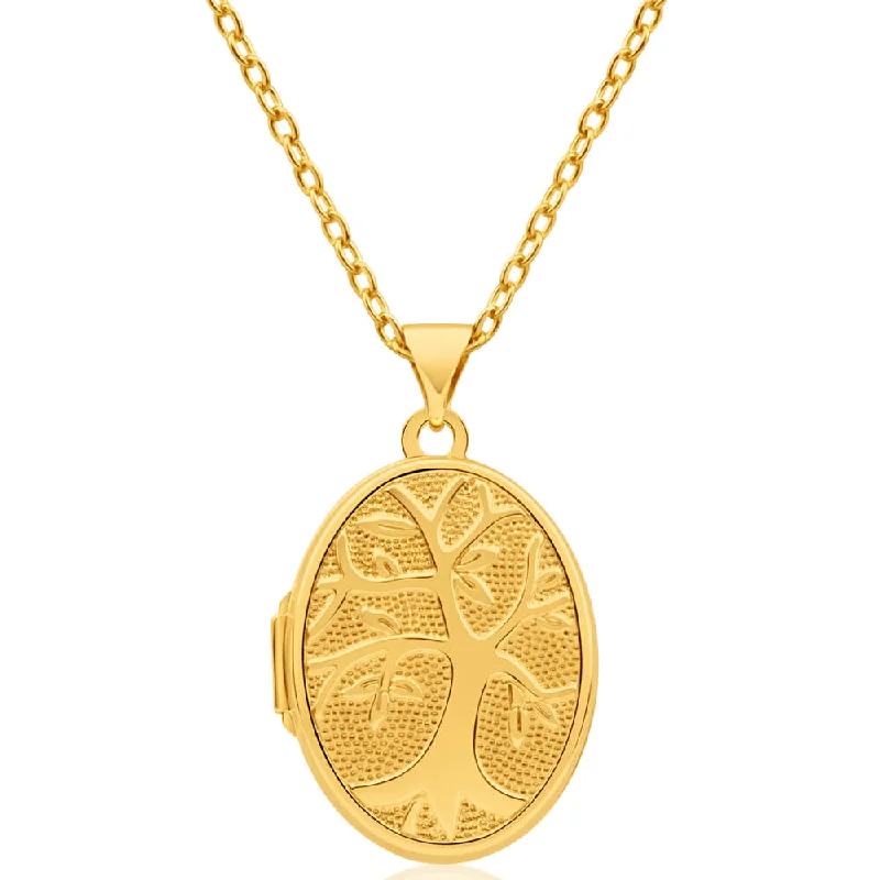 High-End Jewelry, Now More Affordable Than Ever 9ct Yellow Gold Silver Filled Tree of Life Oval Locket High-End Jewelry, Now More Affordable Than Ever 9ct Yellow Gold Silver Filled Tree of Life Oval Locket