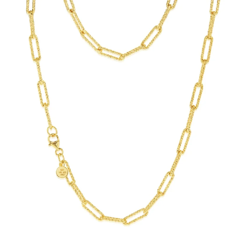 Shop Signature Jewelry Styles At Exclusive Prices 9ct Yellow Gold Silverfilled Diamond Cut Paperclip 45cm Chain