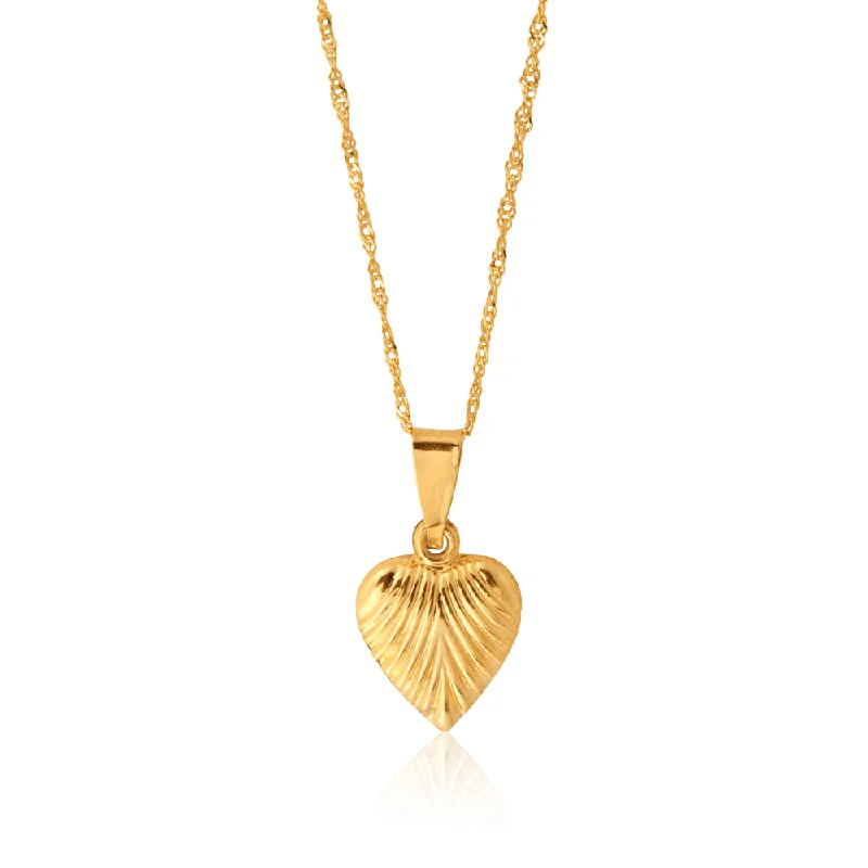 Shop Fine Jewelry With Amazing Deals 9ct Yellow Gold Silverfilled Heart Pendant on 45cm 20 Gauge Chain Shop Fine Jewelry With Amazing Deals 9ct Yellow Gold Silverfilled Heart Pendant on 45cm 20 Gauge Chain