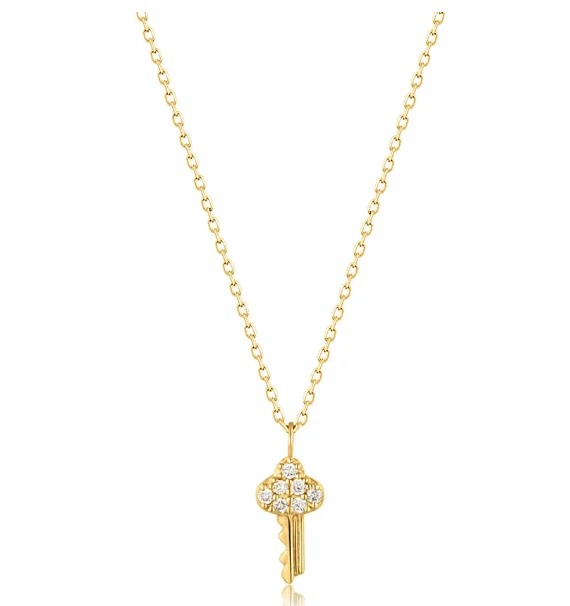 Grab Your Favorite Jewelry At The Lowest Prices Ania Haie 14K Yellow Gold Round Shape Diamond Key Pendant with a 14K Yellow Gold Link Necklace (0.035ctw) Grab Your Favorite Jewelry At The Lowest Prices Ania Haie 14K Yellow Gold Round Shape Diamond Key Pendant with a 14K Yellow Gold Link Necklace (0.035ctw)