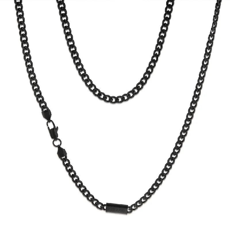 Waterproof Stainless Steel Jewelry For Lasting Beauty Black Stainless-Steel Curb 60cm Chain Waterproof Stainless Steel Jewelry For Lasting Beauty Black Stainless-Steel Curb 60cm Chain