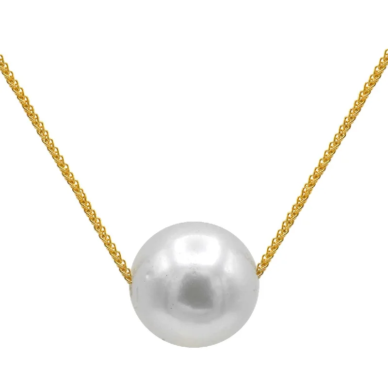 Timeless Elegance Now At Special Discounts 11mm South Sea Cultured Pearl on a 18 inch 18K Yellow Gold Wheat Necklace Timeless Elegance Now At Special Discounts 11mm South Sea Cultured Pearl on a 18 inch 18K Yellow Gold Wheat Necklace