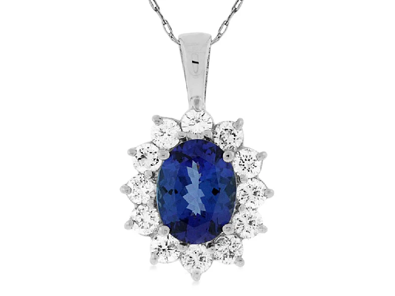 The Biggest Jewelry Sale Of The Year Is Here Bremer Jewelry 14K White Gold Oval Shape Tanzanite and Diamond Halo Pendant with a 14K White Gold Link Necklace (3.00ctw) The Biggest Jewelry Sale Of The Year Is Here Bremer Jewelry 14K White Gold Oval Shape Tanzanite and Diamond Halo Pendant with a 14K White Gold Link Necklace (3.00ctw)