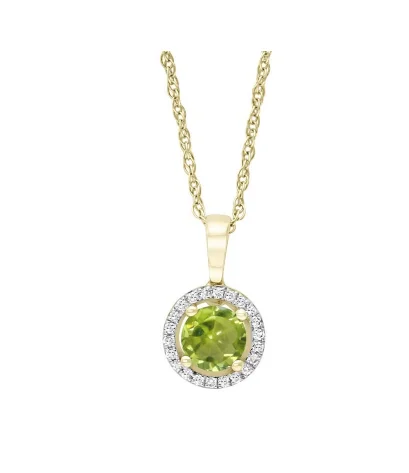 Breathtaking Jewelry, Breathtaking Prices Bremer Jewelry 14K Yellow Gold Round Shape Peridot and Diamonds Halo Pendant with a 14K Yellow Gold Cable Link Necklace (0.57ctw) Breathtaking Jewelry, Breathtaking Prices Bremer Jewelry 14K Yellow Gold Round Shape Peridot and Diamonds Halo Pendant with a 14K Yellow Gold Cable Link Necklace (0.57ctw)