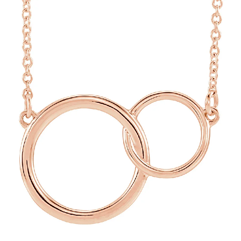 18 inch You + Me Necklace in 14K Rose Gold