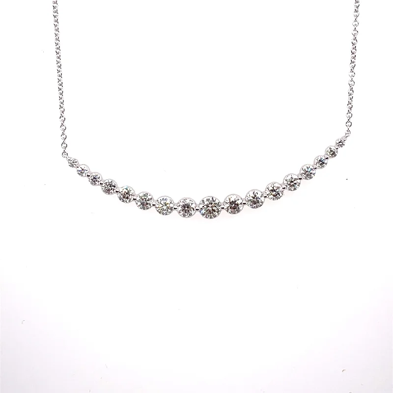 High-Quality Gemstone Jewelry For Special Occasions Bremer Jewelry 18K White Gold Round Shape Diamonds 18K White Gold Necklace (1.90ctw) High-Quality Gemstone Jewelry For Special Occasions Bremer Jewelry 18K White Gold Round Shape Diamonds 18K White Gold Necklace (1.90ctw)