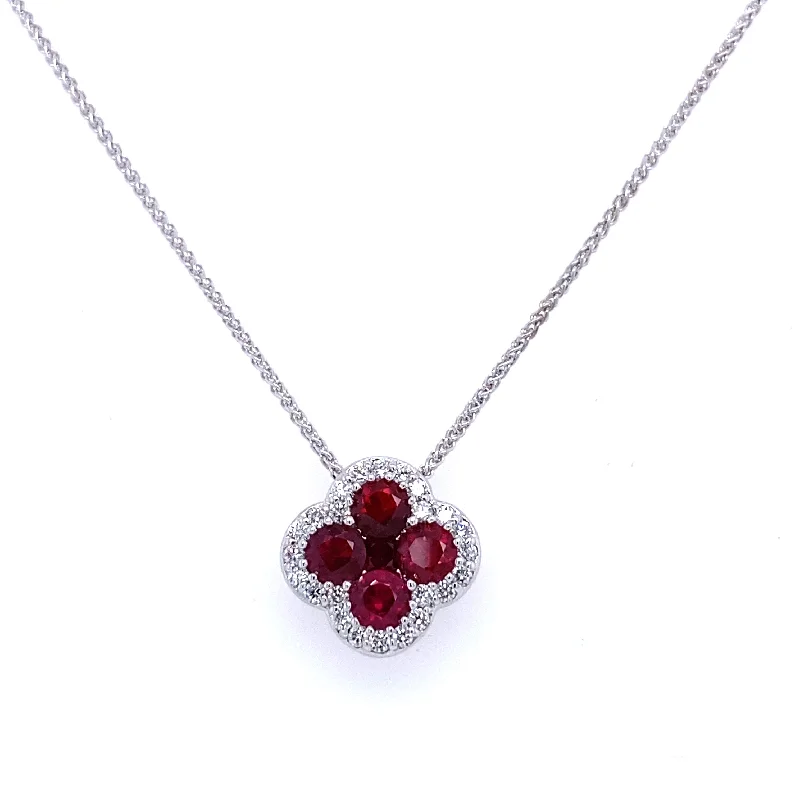Flash Sale On Stunning Jewelry – Don't Miss Out Bremer Jewelry 18K White Gold Rubies and Diamonds Cluster Necklace (1.51ctw) Flash Sale On Stunning Jewelry – Don't Miss Out Bremer Jewelry 18K White Gold Rubies and Diamonds Cluster Necklace (1.51ctw)